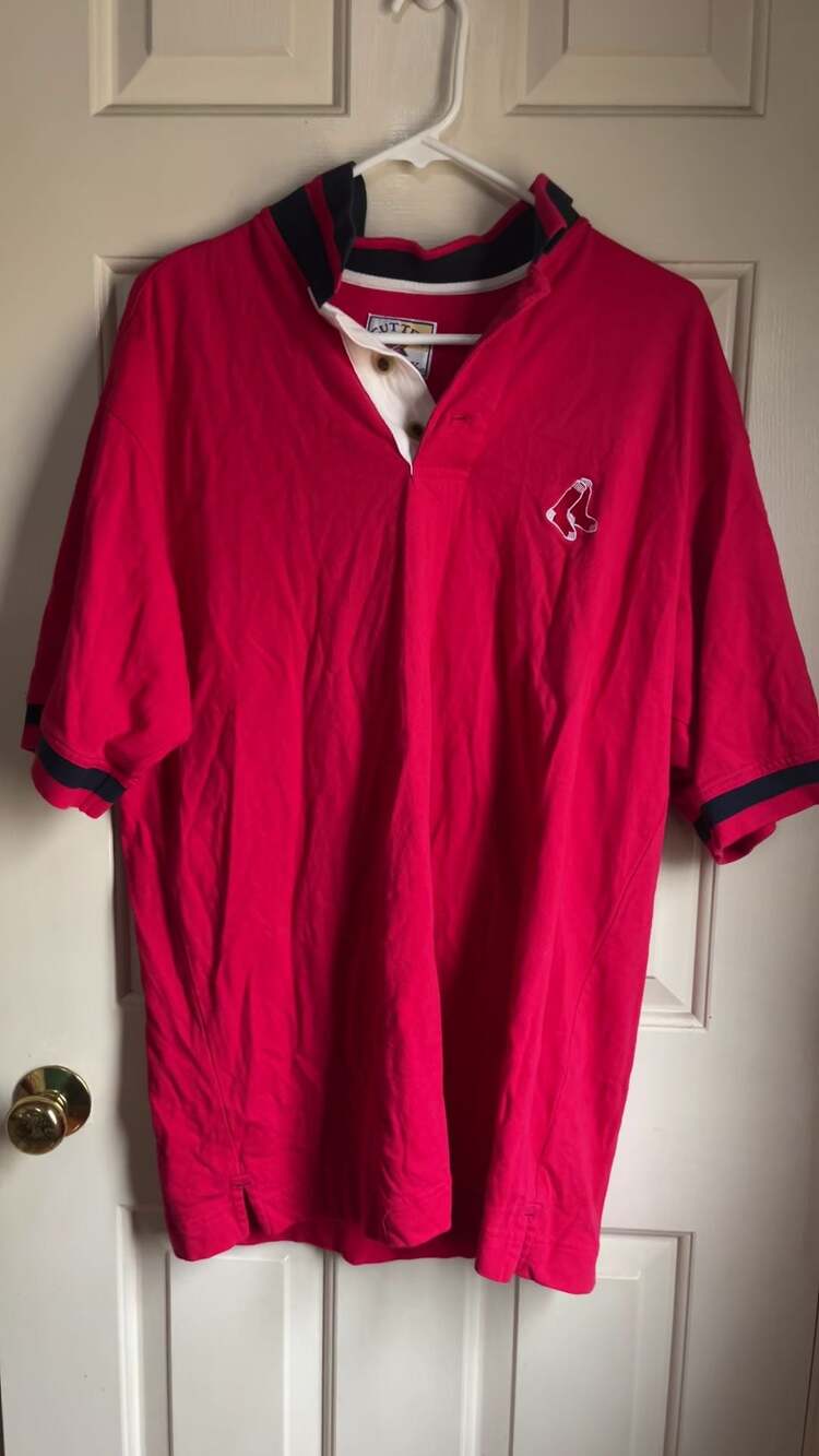 Vintage Cutter & Buck Boston Red Sox MLB Rugby Style Polo Shirt Red